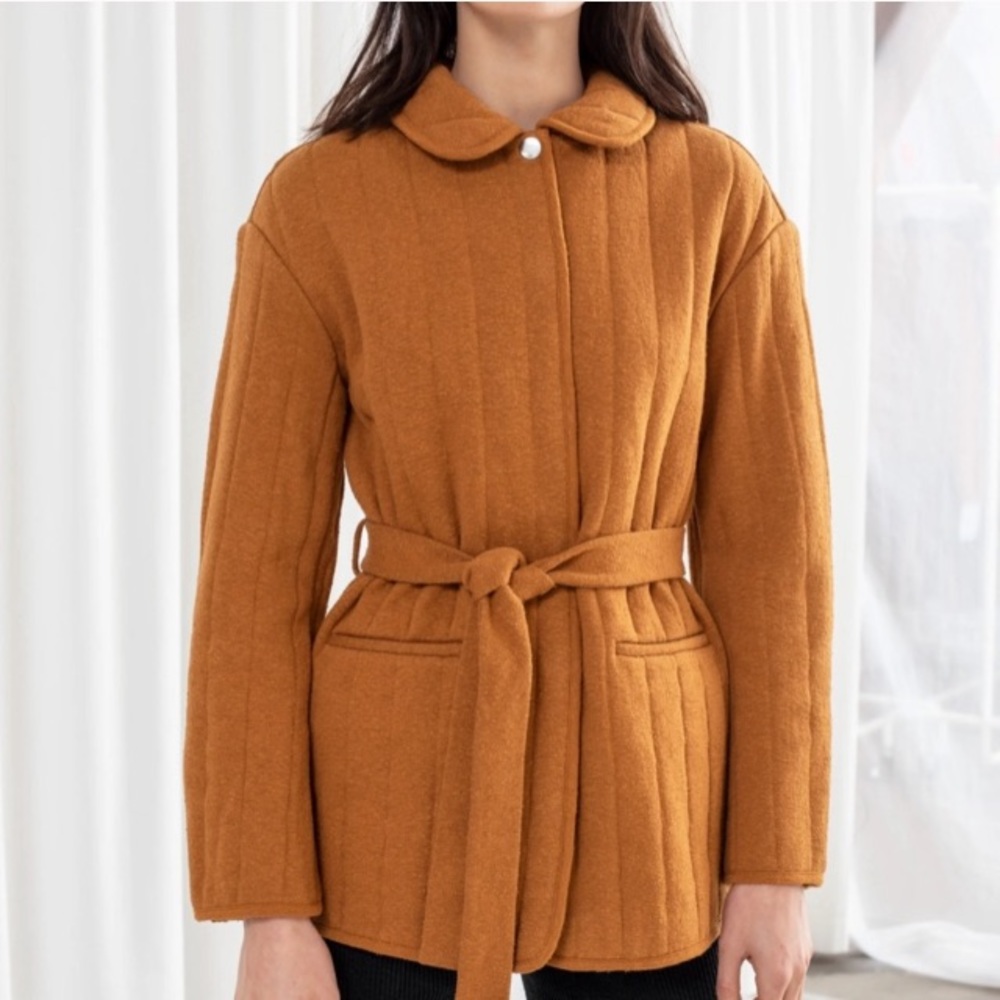 & Other Stories Quilted Brown Jacket